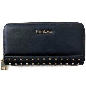 Bebe Black Brooklyn Zip Wallet